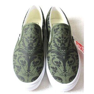 Vans Men's Classic Slip On Skull Tapestry Grape Leaf Canvas Shoes Size NIB